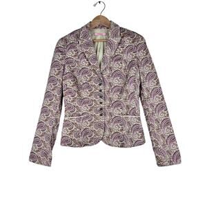 Gianni Bini Pink Paisley Blazer Sz 6 Jacket Women’s Tailored Career Office